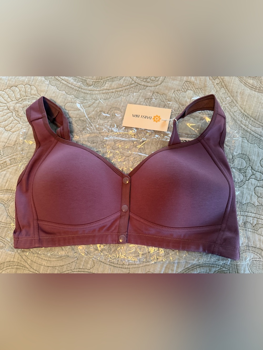Daisy Bra NWT Wireless Front Closure Bra in Plum